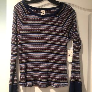 Striped long sleeve with wide sleeves